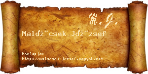 Malácsek József névjegykártya